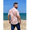 imageCOOFANDY Mens Hawaiian Shirts Short Sleeve Casual Button Down Tropical Beach ShirtPink  White Floral