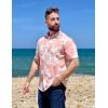 imageCOOFANDY Mens Hawaiian Shirts Short Sleeve Casual Button Down Tropical Beach ShirtPink  White Floral