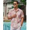 imageCOOFANDY Mens Hawaiian Shirts Short Sleeve Casual Button Down Tropical Beach ShirtPink  White Floral