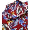 imageCOOFANDY Mens Hawaiian Shirts Short Sleeve Casual Button Down Tropical Beach ShirtRed  Blue Leaf