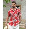 imageCOOFANDY Mens Hawaiian Shirts Short Sleeve Casual Button Down Tropical Beach ShirtRed  Leaf