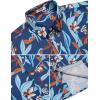 imageCOOFANDY Mens Hawaiian Shirts Short Sleeve Casual Button Down Tropical Beach ShirtRoyal Blue  Red Leaf