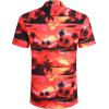imageCOOFANDY Mens Hawaiian Shirts Short Sleeve Casual Button Down Tropical Beach ShirtSunset Red