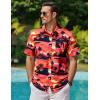 imageCOOFANDY Mens Hawaiian Shirts Short Sleeve Casual Button Down Tropical Beach ShirtSunset Red