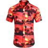 imageCOOFANDY Mens Hawaiian Shirts Short Sleeve Casual Button Down Tropical Beach ShirtSunset Red