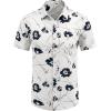 imageCOOFANDY Mens Hawaiian Shirts Short Sleeve Casual Button Down Tropical Beach ShirtWhite  Black Floral