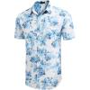 imageCOOFANDY Mens Hawaiian Shirts Short Sleeve Casual Button Down Tropical Beach ShirtWhite  Light Blue Floral
