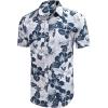 imageCOOFANDY Mens Hawaiian Shirts Short Sleeve Casual Button Down Tropical Beach ShirtWhite  Navy Blue Floral
