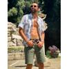 imageCOOFANDY Mens Hawaiian Shirts Short Sleeve Casual Button Down Tropical Beach ShirtWhite  Purple Leaf