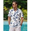 imageCOOFANDY Mens Hawaiian Shirts Short Sleeve Casual Button Down Tropical Beach ShirtWhite  Sea Turtles