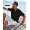 imageCOOFANDY Mens Henley Shirt Short Sleeve Casual TShirt Summer Beach Hippie Henley Tee ShirtBlack