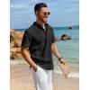 imageCOOFANDY Mens Henley Shirt Short Sleeve Casual TShirt Summer Beach Hippie Henley Tee ShirtBlack