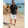 imageCOOFANDY Mens Henley Shirt Short Sleeve Casual TShirt Summer Beach Hippie Henley Tee ShirtBlack