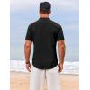 imageCOOFANDY Mens Henley Shirt Short Sleeve Casual TShirt Summer Beach Hippie Henley Tee ShirtBlack