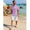 imageCOOFANDY Mens Henley Shirt Short Sleeve Casual TShirt Summer Beach Hippie Henley Tee ShirtLavender