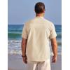 imageCOOFANDY Mens Henley Shirts Band Collar Short Sleeve TShirts Casual Summer Beach Shirt Hippie Fashion Hawaiian ShirtBeige