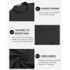 imageCOOFANDY Mens Henley Shirts Band Collar Short Sleeve TShirts Casual Summer Beach Shirt Hippie Fashion Hawaiian ShirtBlack