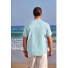 imageCOOFANDY Mens Henley Shirts Band Collar Short Sleeve TShirts Casual Summer Beach Shirt Hippie Fashion Hawaiian ShirtGreen Blue