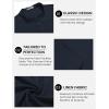 imageCOOFANDY Mens Henley Shirts Band Collar Short Sleeve TShirts Casual Summer Beach Shirt Hippie Fashion Hawaiian ShirtNavy Blue