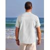 imageCOOFANDY Mens Henley Shirts Band Collar Short Sleeve TShirts Casual Summer Beach Shirt Hippie Fashion Hawaiian ShirtWhite