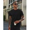 imageCOOFANDY Mens Henley Shirts Cotton Short Sleeve Casual TShirt Button Henley Basic Tee Lightweight Summer TopAll Black