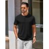 imageCOOFANDY Mens Henley Shirts Cotton Short Sleeve Casual TShirt Button Henley Basic Tee Lightweight Summer TopAll Black