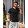 imageCOOFANDY Mens Henley Shirts Cotton Short Sleeve Casual TShirt Button Henley Basic Tee Lightweight Summer TopAll Black