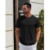 imageCOOFANDY Mens Henley Shirts Cotton Short Sleeve Casual TShirt Button Henley Basic Tee Lightweight Summer TopAll Black