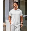 imageCOOFANDY Mens Henley Shirts Cotton Short Sleeve Casual TShirt Button Henley Basic Tee Lightweight Summer TopAll White