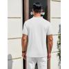 imageCOOFANDY Mens Henley Shirts Cotton Short Sleeve Casual TShirt Button Henley Basic Tee Lightweight Summer TopAll White