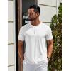 imageCOOFANDY Mens Henley Shirts Cotton Short Sleeve Casual TShirt Button Henley Basic Tee Lightweight Summer TopAll White