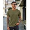 imageCOOFANDY Mens Henley Shirts Cotton Short Sleeve Casual TShirt Button Henley Basic Tee Lightweight Summer TopArmy Green