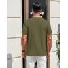 imageCOOFANDY Mens Henley Shirts Cotton Short Sleeve Casual TShirt Button Henley Basic Tee Lightweight Summer TopArmy Green