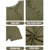 imageCOOFANDY Mens Henley Shirts Cotton Short Sleeve Casual TShirt Button Henley Basic Tee Lightweight Summer TopArmy Green