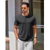 imageCOOFANDY Mens Henley Shirts Cotton Short Sleeve Casual TShirt Button Henley Basic Tee Lightweight Summer TopDark Grey
