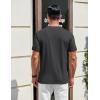 imageCOOFANDY Mens Henley Shirts Cotton Short Sleeve Casual TShirt Button Henley Basic Tee Lightweight Summer TopDark Grey