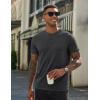 imageCOOFANDY Mens Henley Shirts Cotton Short Sleeve Casual TShirt Button Henley Basic Tee Lightweight Summer TopDark Grey
