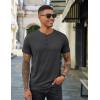 imageCOOFANDY Mens Henley Shirts Cotton Short Sleeve Casual TShirt Button Henley Basic Tee Lightweight Summer TopDark Grey