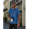 imageCOOFANDY Mens Henley Shirts Cotton Short Sleeve Casual TShirt Button Henley Basic Tee Lightweight Summer TopDenim Blue
