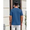 imageCOOFANDY Mens Henley Shirts Cotton Short Sleeve Casual TShirt Button Henley Basic Tee Lightweight Summer TopDenim Blue