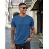 imageCOOFANDY Mens Henley Shirts Cotton Short Sleeve Casual TShirt Button Henley Basic Tee Lightweight Summer TopDenim Blue