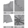 imageCOOFANDY Mens Henley Shirts Cotton Short Sleeve Casual TShirt Button Henley Basic Tee Lightweight Summer TopGrey