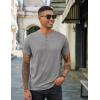 imageCOOFANDY Mens Henley Shirts Cotton Short Sleeve Casual TShirt Button Henley Basic Tee Lightweight Summer TopGrey
