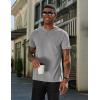 imageCOOFANDY Mens Henley Shirts Cotton Short Sleeve Casual TShirt Button Henley Basic Tee Lightweight Summer TopGrey
