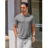 imageCOOFANDY Mens Henley Shirts Cotton Short Sleeve Casual TShirt Button Henley Basic Tee Lightweight Summer TopGrey