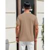 imageCOOFANDY Mens Henley Shirts Cotton Short Sleeve Casual TShirt Button Henley Basic Tee Lightweight Summer TopKhaki