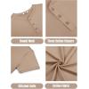 imageCOOFANDY Mens Henley Shirts Cotton Short Sleeve Casual TShirt Button Henley Basic Tee Lightweight Summer TopKhaki