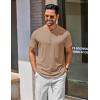 imageCOOFANDY Mens Henley Shirts Cotton Short Sleeve Casual TShirt Button Henley Basic Tee Lightweight Summer TopKhaki