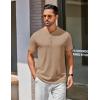 imageCOOFANDY Mens Henley Shirts Cotton Short Sleeve Casual TShirt Button Henley Basic Tee Lightweight Summer TopKhaki