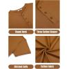 imageCOOFANDY Mens Henley Shirts Cotton Short Sleeve Casual TShirt Button Henley Basic Tee Lightweight Summer TopLight Brown